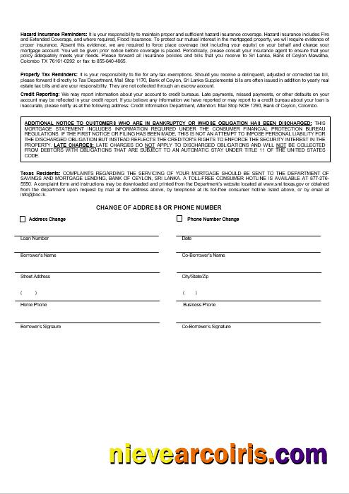 Sri Lanka Bank of Ceylon mortgage statement 3